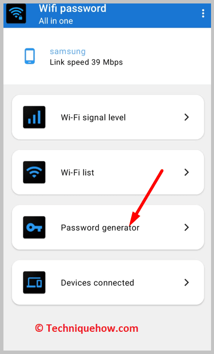 click on the Password generator
