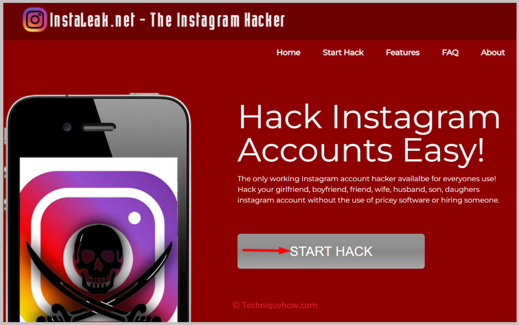 click on the START HACK option,