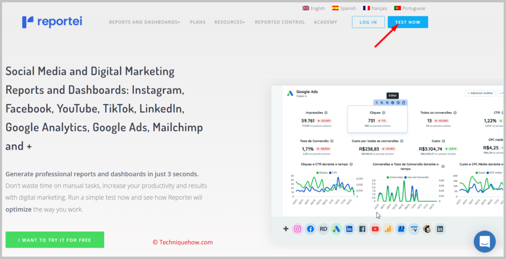 click on the Start free trial option