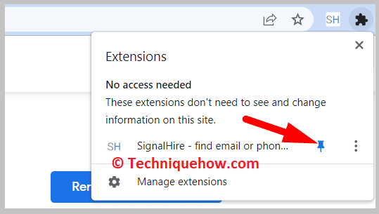 click on the extension icon signalhire