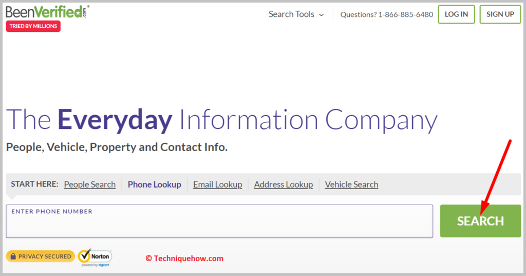 click the button to start the search