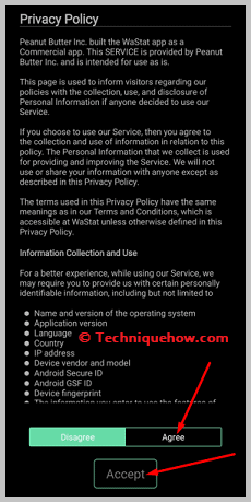 clicking on Accept
