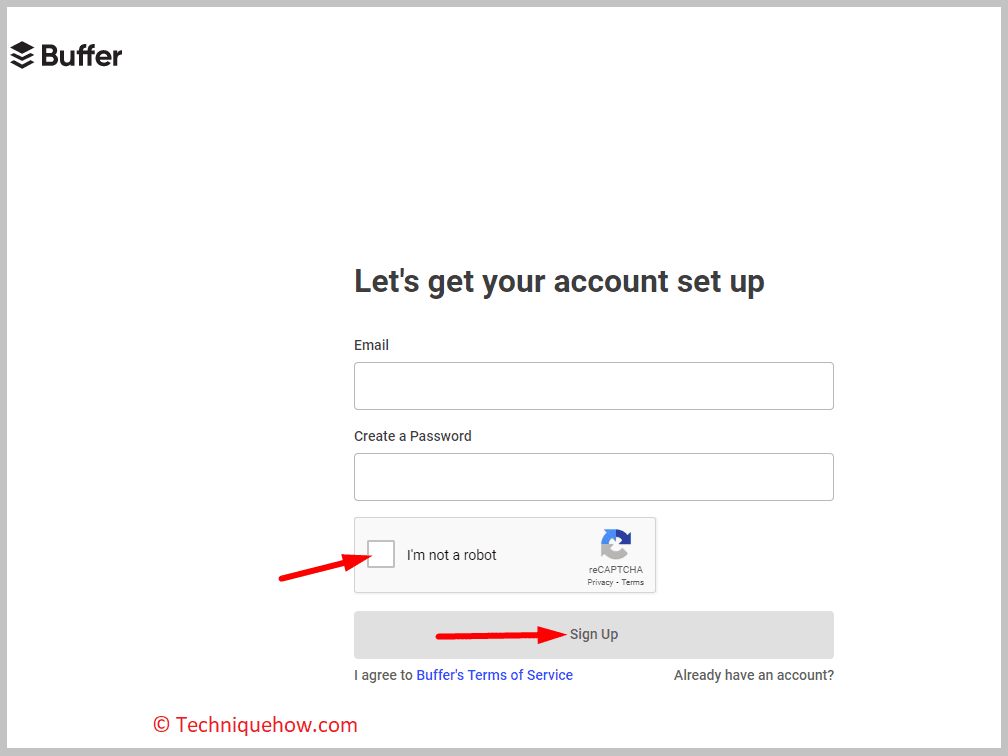 create an account using