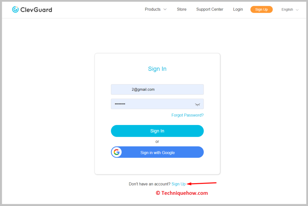 create your account there