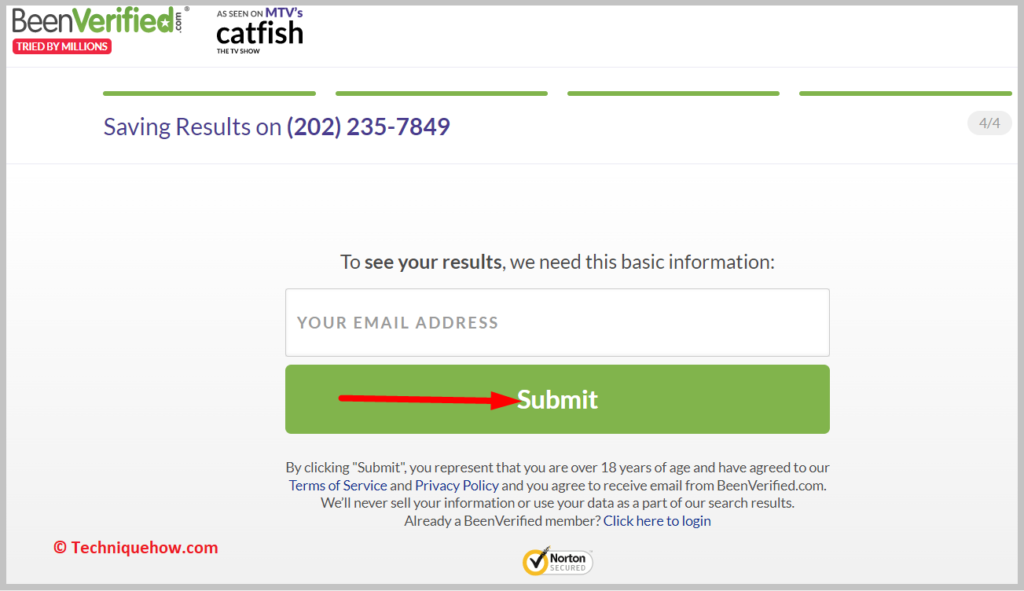 information, click on Submit,