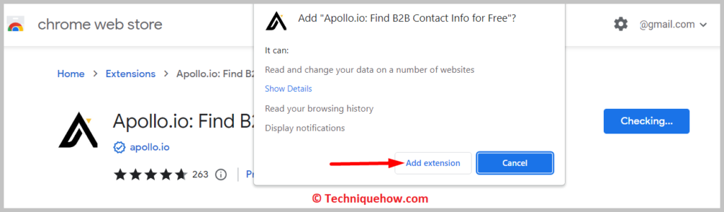 on the Add extension