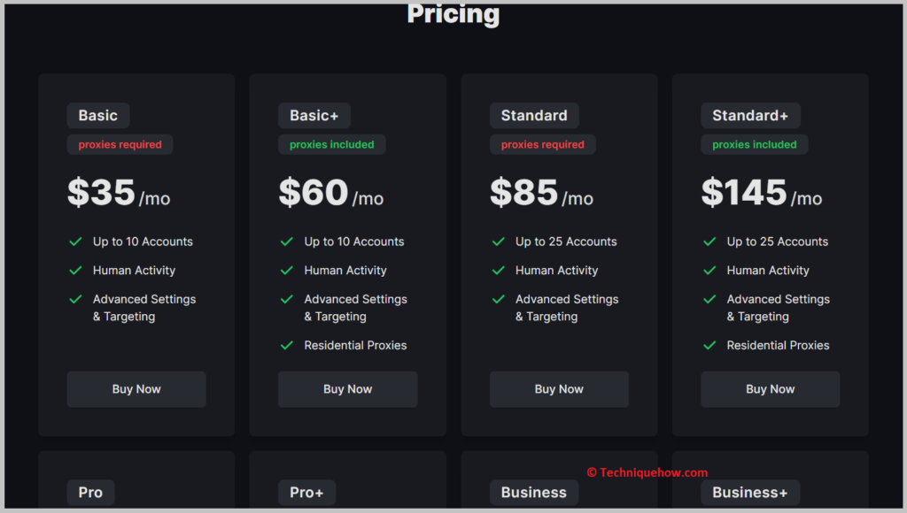 price plan by clicking