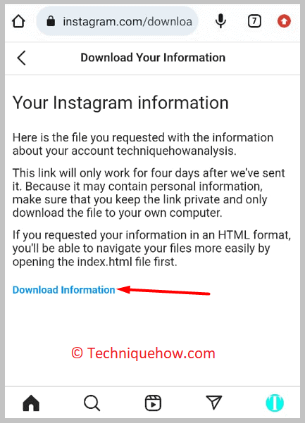  tap the Download information option