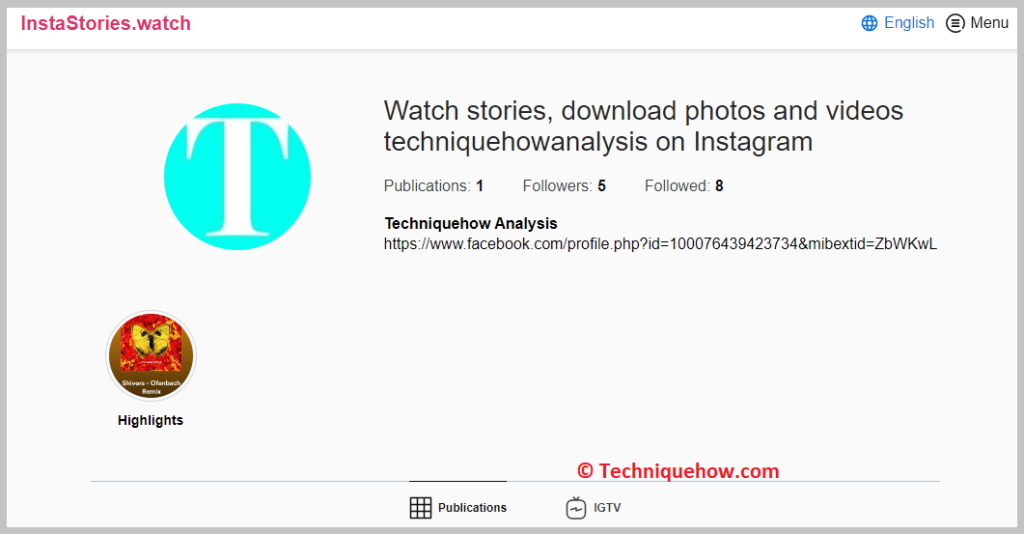 user's profile stories