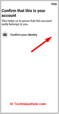 Click on Confirm your identity.