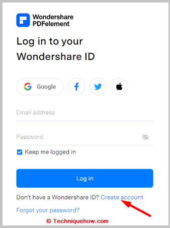 Click on Create Account.Β