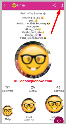 Click on Download icon