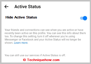 Click on Hide active list