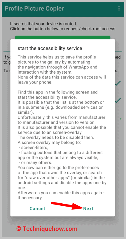 Click on Next app