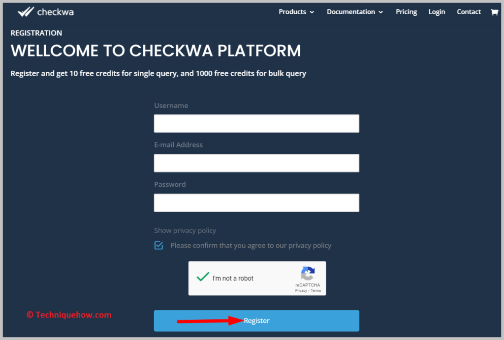 Click on Register