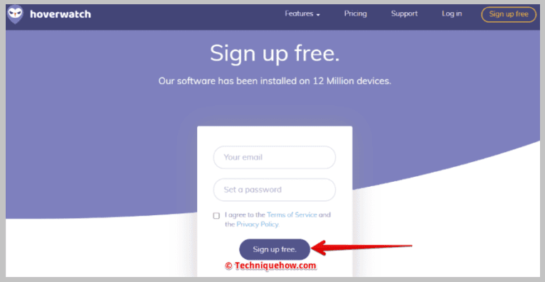 Click on Sign up free