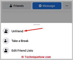 Click on Unfriend