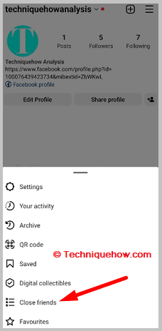 Click on close friend