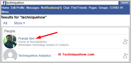 Click on profile