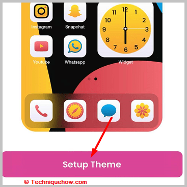 Click on setup theme