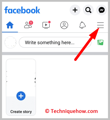 Click on the three lines icon on facebook app