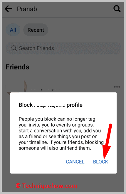 Confirm it by clicking on Block