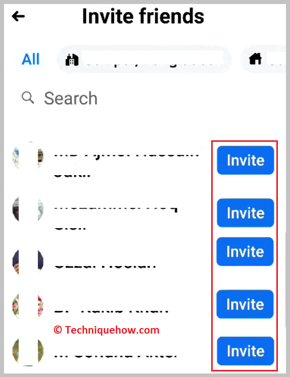 Facebook Group Or Send Invites on mobile
