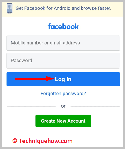 Facebook login information