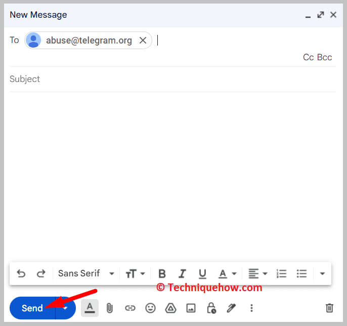 Gmail app, start composing a mail
