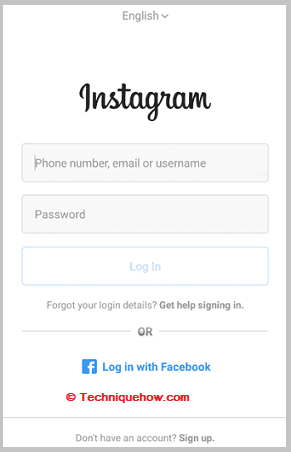 Instagram login