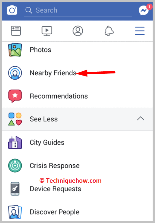 Nearby Friends section