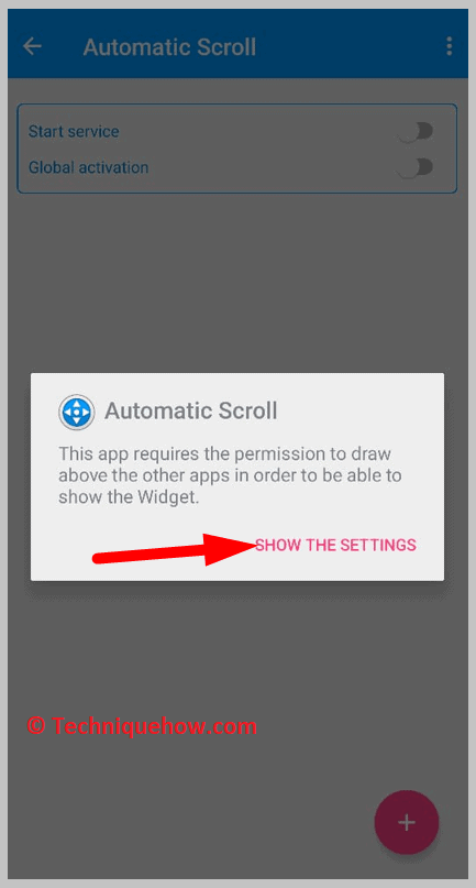 Start service option on snapchat