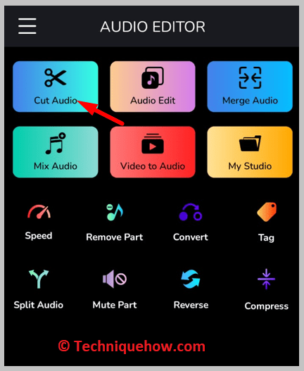Use the cut audio tool