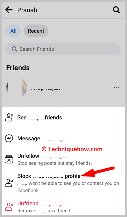 click on Block
