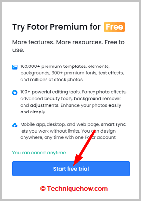 click on Start free trial