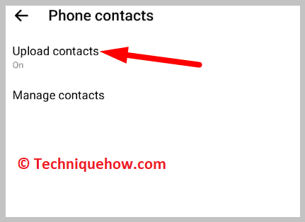  click on Upload contacts