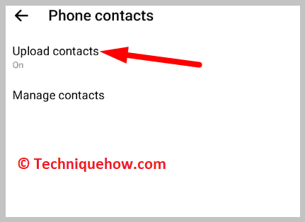 click on Upload contacts