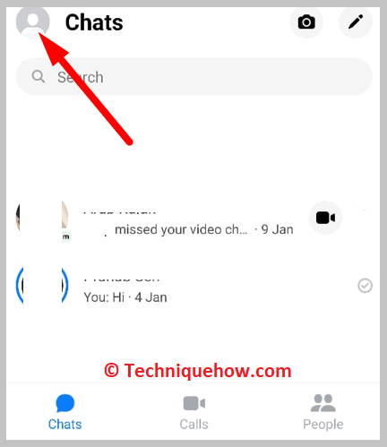 click on your profile picture icon
