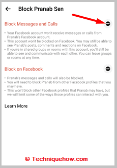 click the Block messages and calls
