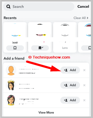 clicking on the +Add Friend button.