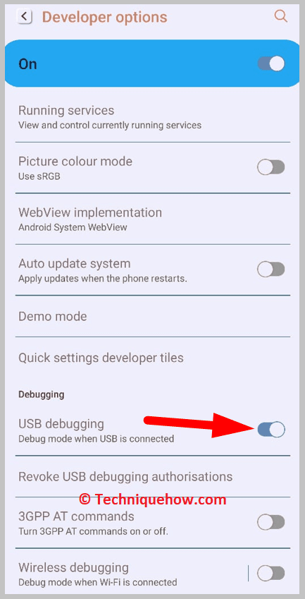  enable USB debugging mode