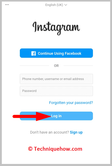  log in to your Instagram account