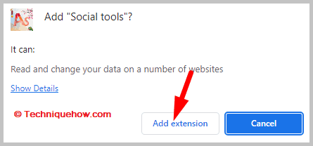 Click on Add extension.