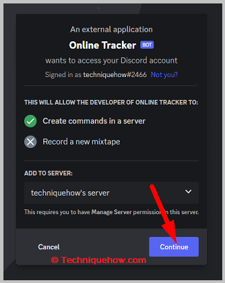 Click on Continue