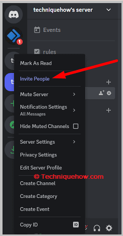 Click on Invite