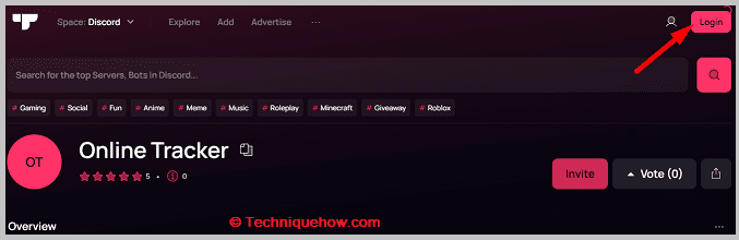 Click on Login.