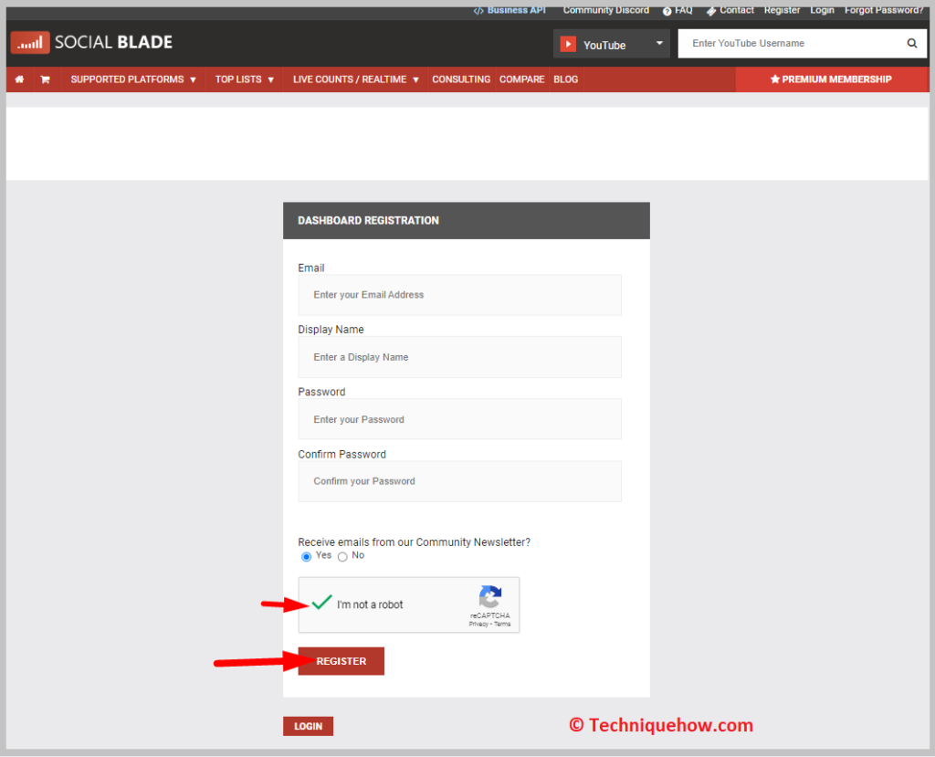 Click on Register
