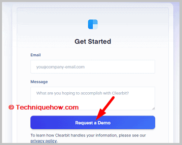 Click on Request a Demo