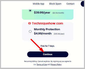 Click on continue
