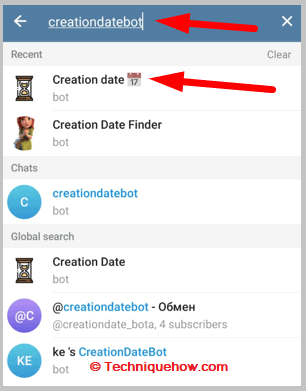 Click on creation date